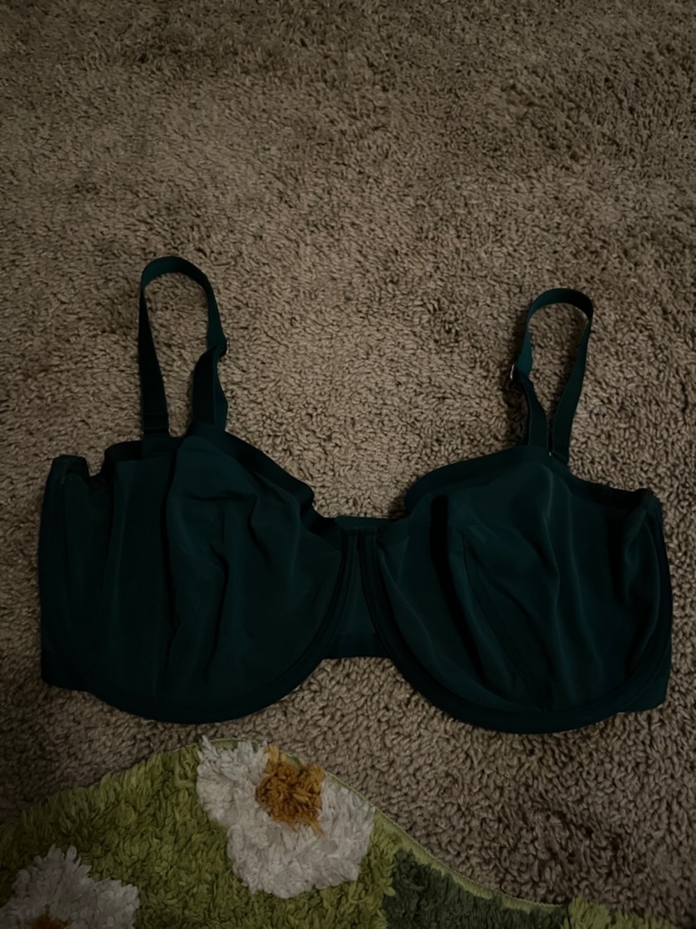 Dark Green Underwire mesh Balconette Bra cuup